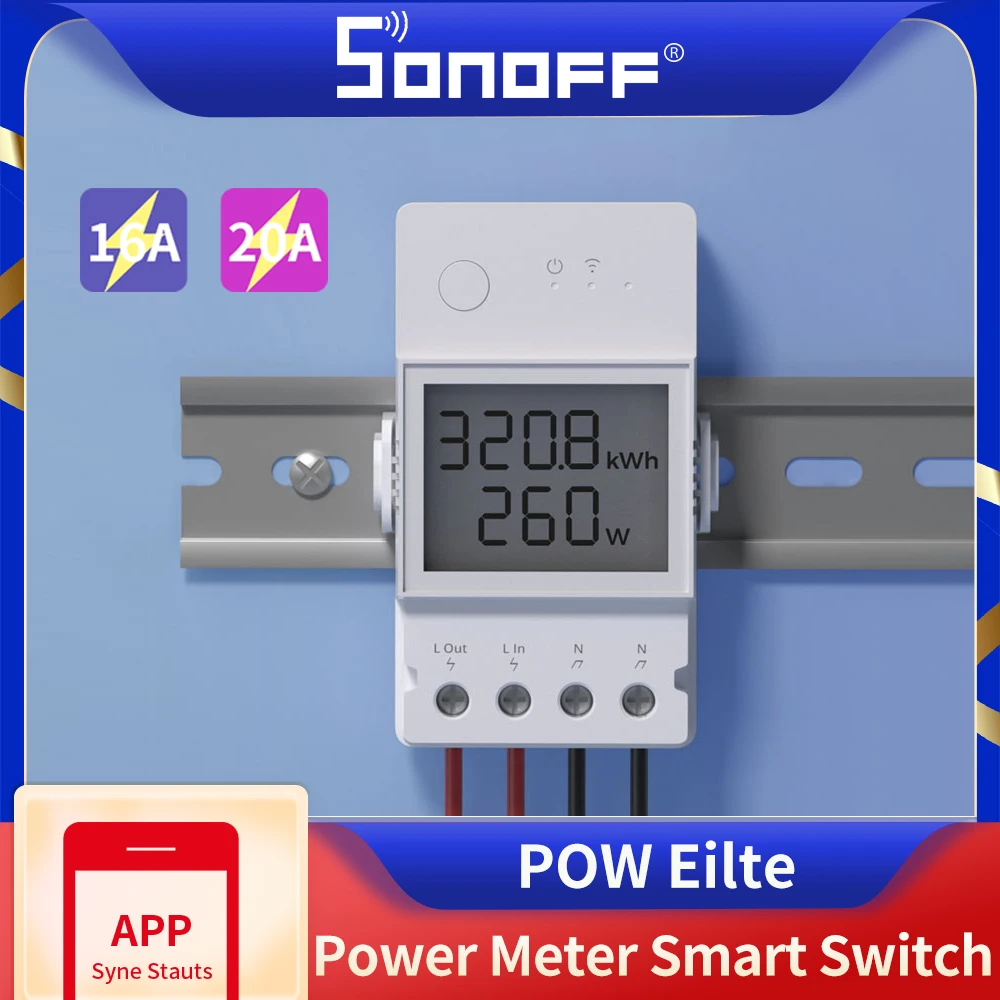 SONOFF POW ELite 16A 20A Wifi Smart Power Meter Switch Real Time Power Consumption Monitor Works with Alexa Google Home eWeLink
SONOFF POW ELite 16A 20A Wifi Smart Power Meter Switch Real Time Power Consumption Monitor Works with Alexa Google Home eWeLink