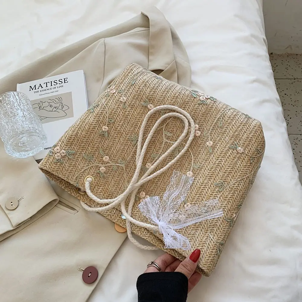 Woven Beach Tote - Large Straw Shoulder Bag with Magnetic Closure 8 Sbc2d927e7d734941b111f758e0f29ed4K