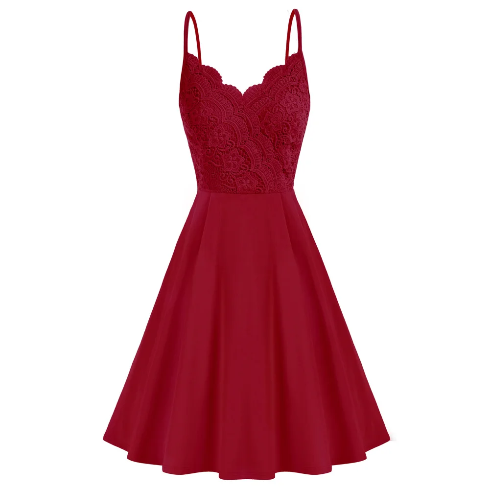 GRACE KARIN Women Sleeveless Lace Patchwork Deep V-Neck A Line Flared Party Dress Spaghetti Straps Cocktail Party Dresses A30
GRACE KARIN Women Sleeveless Lace Patchwork Deep V-Neck A Line Flared Party Dress Spaghetti Straps Cocktail Party Dresses A30