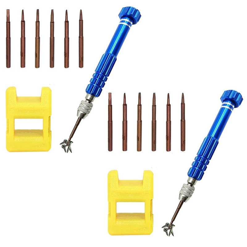 2Set Magnetic 6 In 1 Tiny Screw Driver Kit, Small Screwdriver Set Perfect Mini Screws For Cell Phones, Watch
2Set Magnetic 6 In 1 Tiny Screw Driver Kit, Small Screwdriver Set Perfect Mini Screws For Cell Phones, Watch