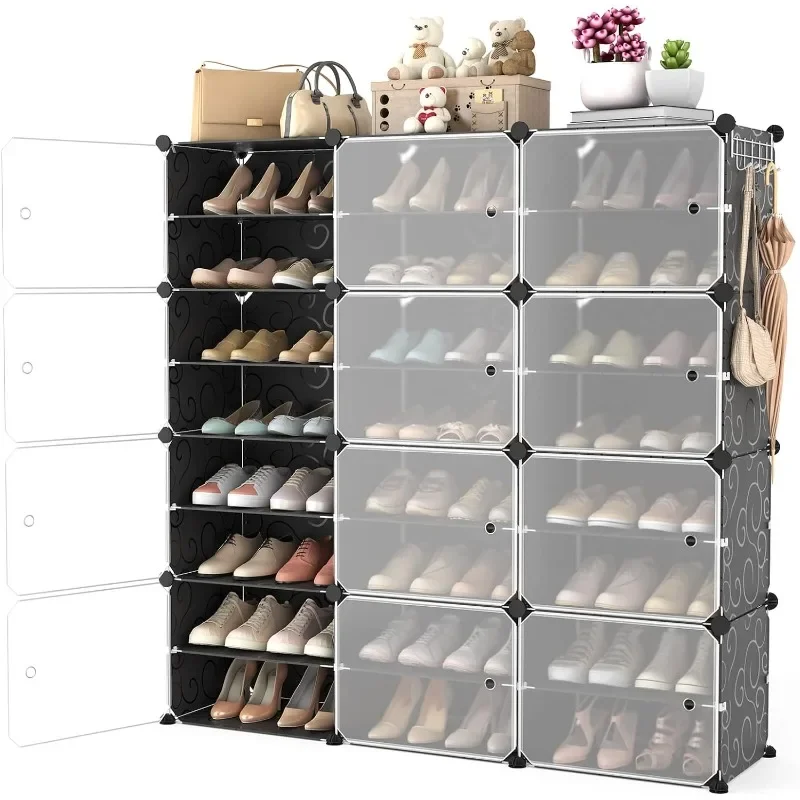 Portable Shoe Rack Organizer with Door, 48 Pairs Shoe Storage Cabinet Easy Assembly, Plastic Adjustable
Portable Shoe Rack Organizer with Door, 48 Pairs Shoe Storage Cabinet Easy Assembly, Plastic Adjustable