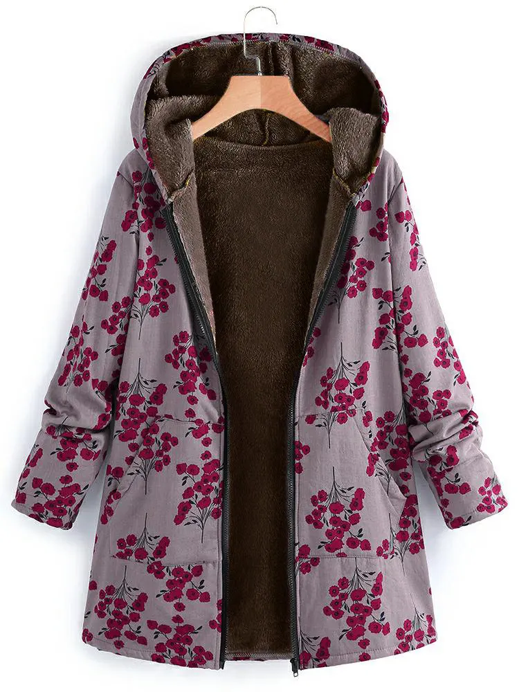 Sigutan Autumn Winter New Womens Warm Outwear Floral Print Cardigan Hooded Pockets Vintage Oversize Jacket Coats Women Clothing
Sigutan Autumn Winter New Womens Warm Outwear Floral Print Cardigan Hooded Pockets Vintage Oversize Jacket Coats Women Clothing