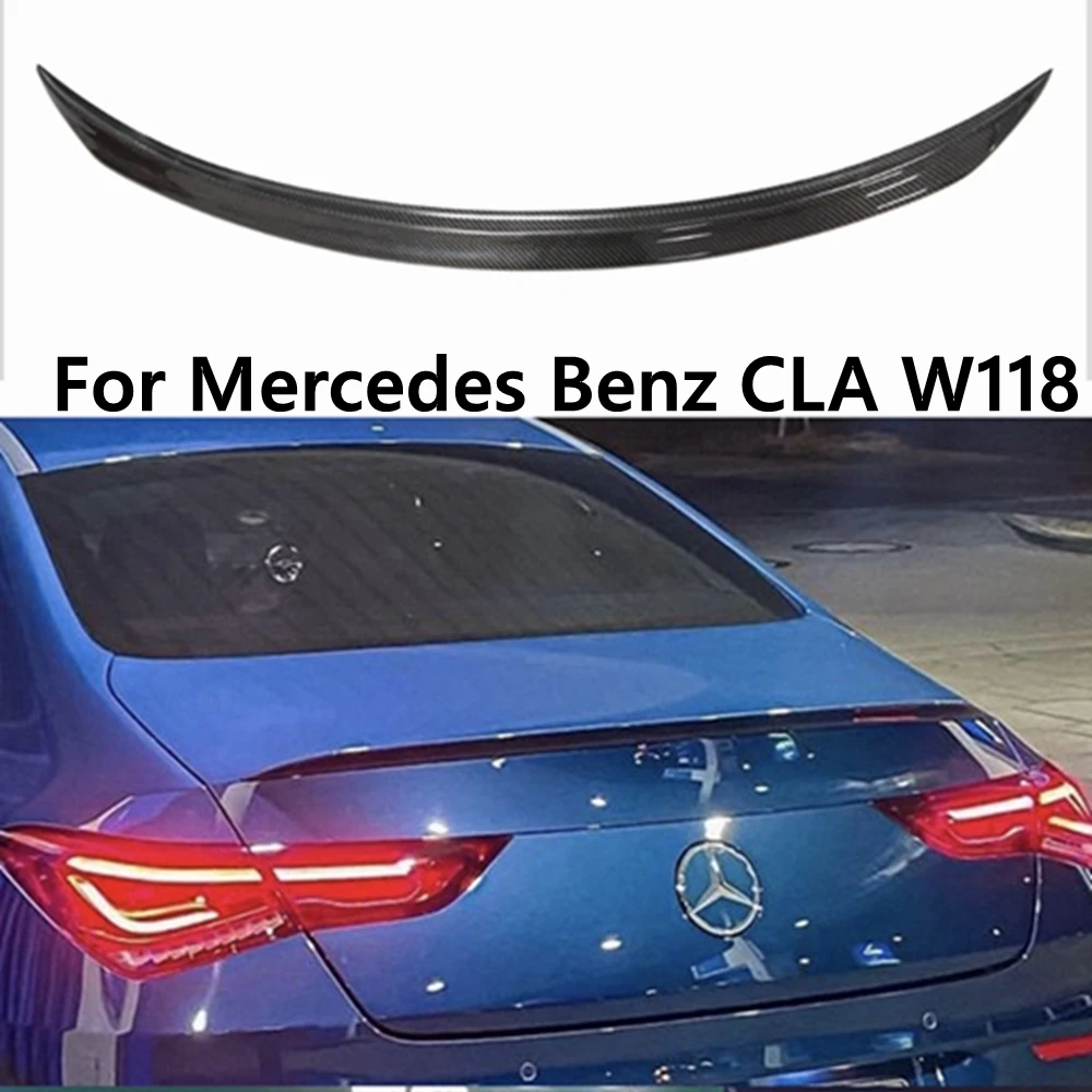 

For Mercedes-Benz CLA W118 C118 AMG Style Carbon Fiber Rear Spoiler Trunk Wing 2019-2023 FRP Forged carbon