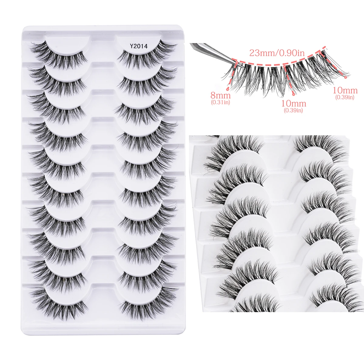 Lanjinglin 3/10 pairs 3D Mink Lashes Faux Mink Fluffy Lash Soft Full Thick Wispy Eyelash Dramatic False Eyelashes Makeup 2 Sbc3563cc36ed458da579ab1f1c64becdu