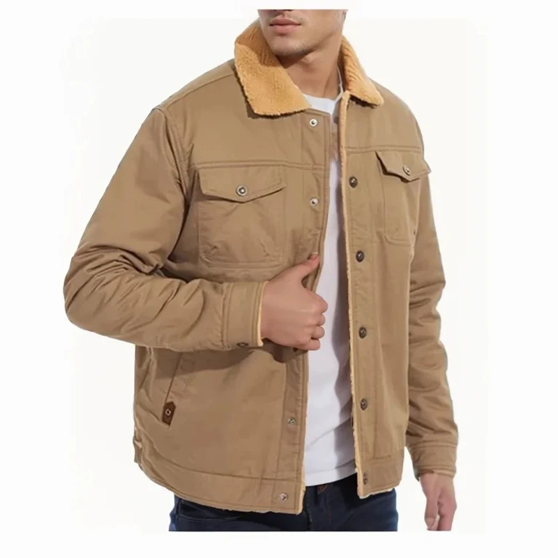 

DIMUSI Men's Winter Jackets Casual Male Outwear Windbreaker Cargo Jacket Mens Thermal Cotton Warm Fleece Lined Coats Clothing