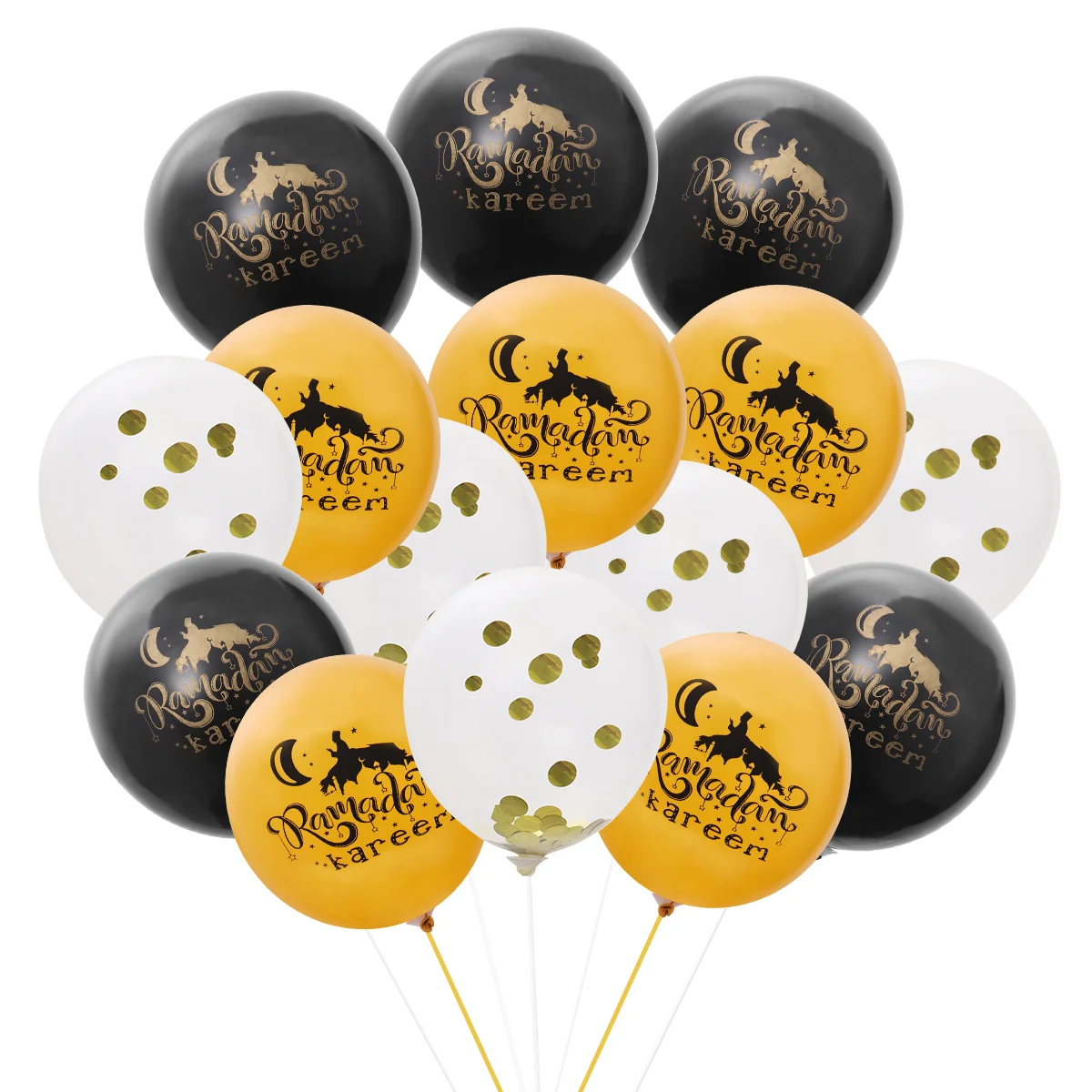 Amosfun 15pcs Eid Latex Balloon Set Creative Beautiful Decor Balloon for Party Festival Gathering (5 Black , 5 Golden
Amosfun 15pcs Eid Latex Balloon Set Creative Beautiful Decor Balloon for Party Festival Gathering (5 Black , 5 Golden