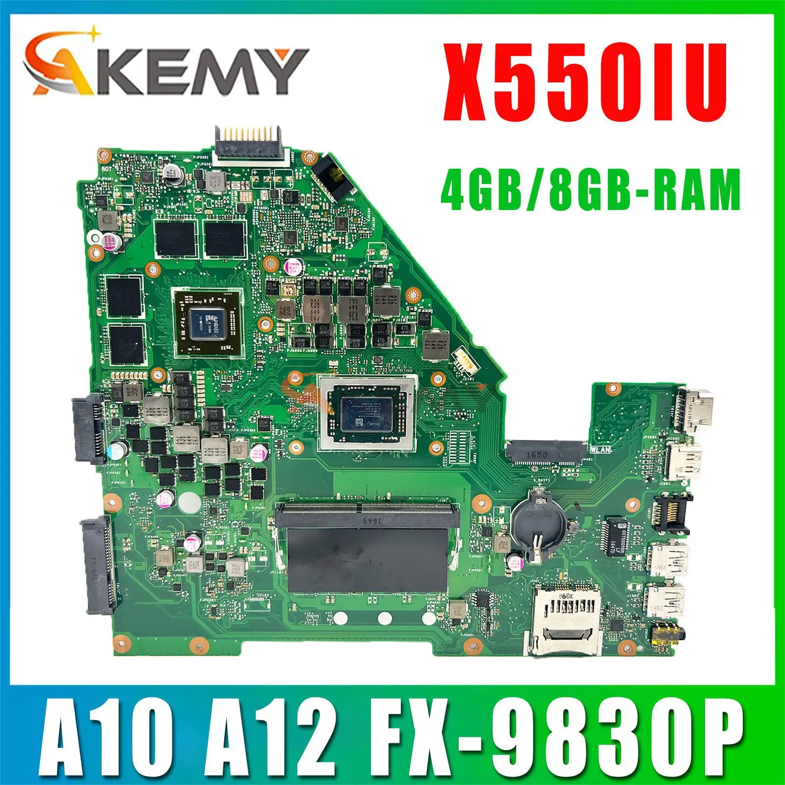 Notebook X550IK Mainboard For ASUS X550I X550IU XV50I VX50IU VX50IK Laptop Motherboard A10 A12 FX-9830P CPU 4GB/8GB-RAM RX460
Notebook X550IK Mainboard For ASUS X550I X550IU XV50I VX50IU VX50IK Laptop Motherboard A10 A12 FX-9830P CPU 4GB/8GB-RAM RX460