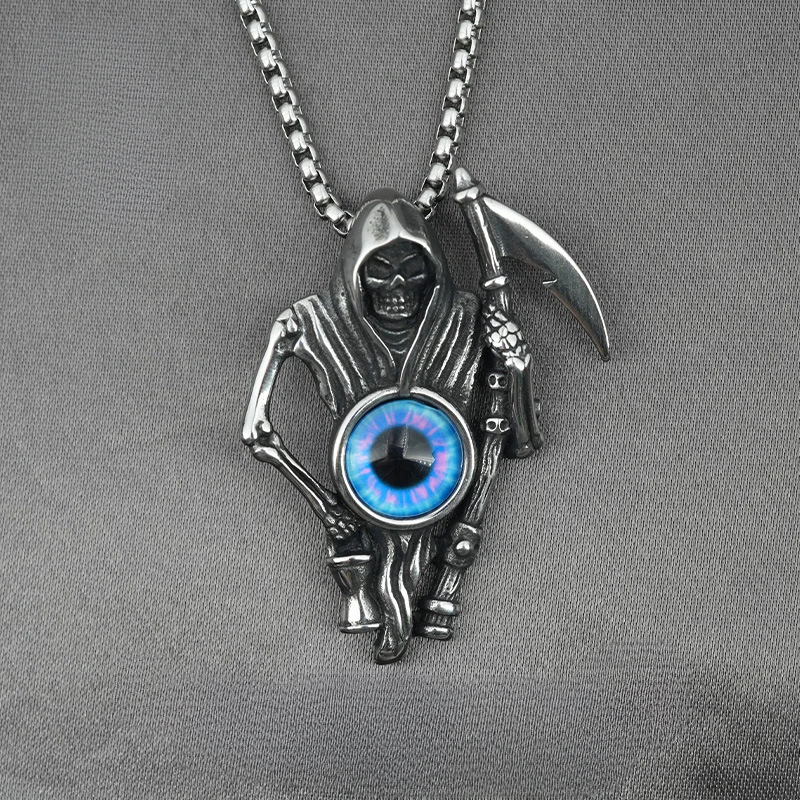 Light Luxury Design High Grade Stainless Steel Sickle Skull Sweater Chain Jewelry Men's Devil's Eye Necklace
Light Luxury Design High Grade Stainless Steel Sickle Skull Sweater Chain Jewelry Men's Devil's Eye Necklace