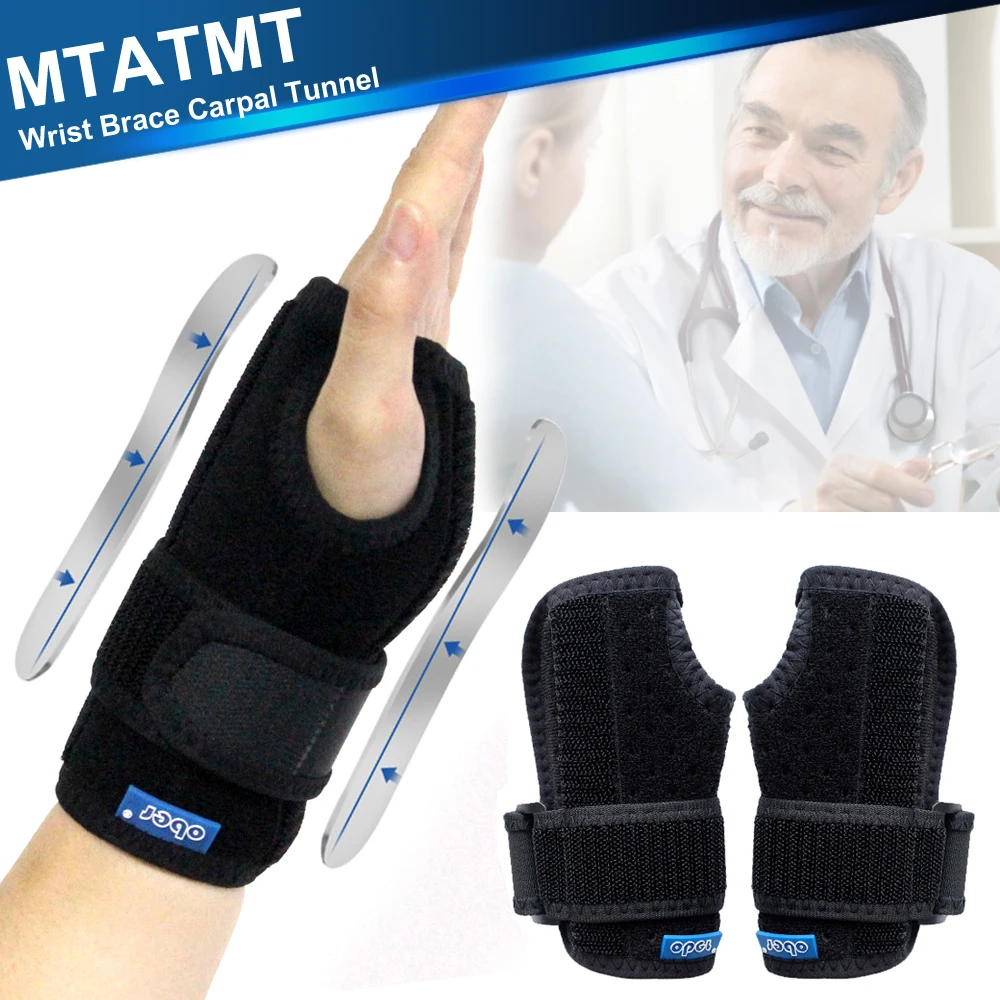 

1Pcs Wrist Brace Carpal Tunnel Support Stabilizer Protector with Metal Splint for Tendonitis Wrist Sprain Fractures Pain Relief