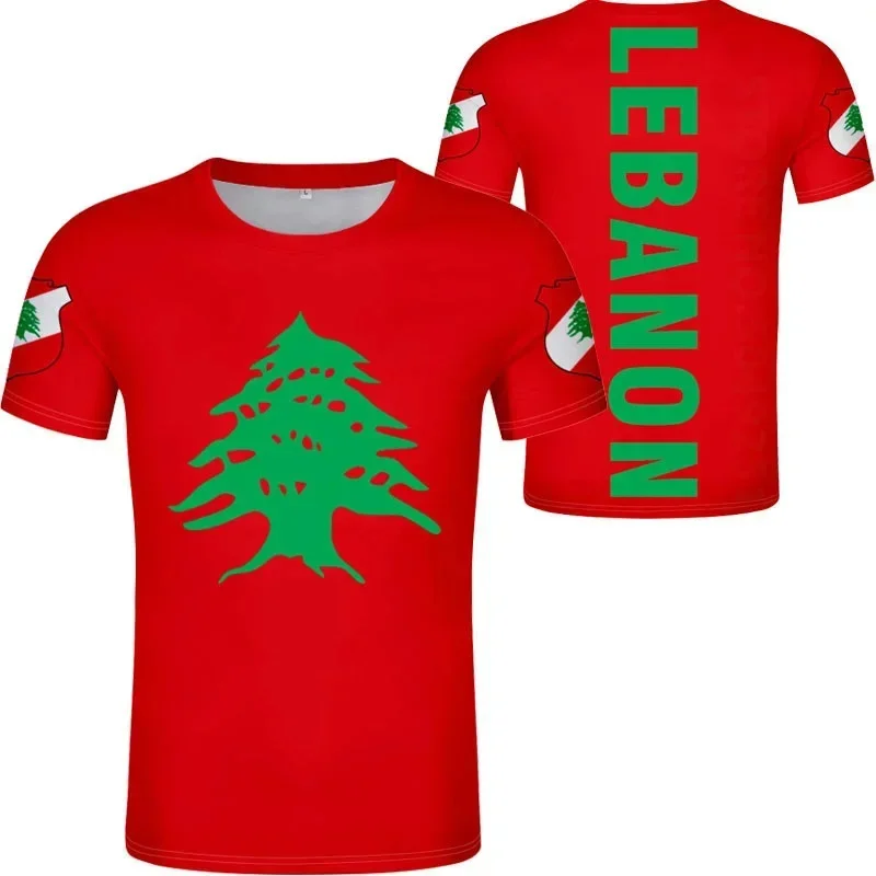 

New Summer 3D Lebanon National Flag Print T Shirt Lebanon Coat Of Arms Graphic T-shirts For Men Kid Fashion Streetwear Clothing