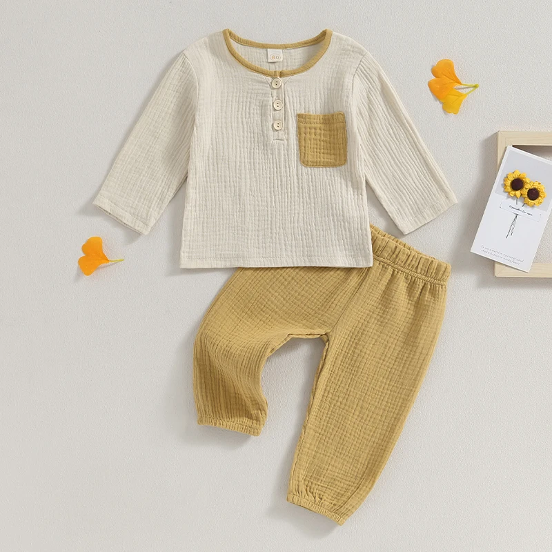 Baby Kids Boys 2-piece Clothes Sets Contrast Color Spring Autumn Long Sleeve Crew Neck T-shirt with Long Pants Fall Outfit
Baby Kids Boys 2-piece Clothes Sets Contrast Color Spring Autumn Long Sleeve Crew Neck T-shirt with Long Pants Fall Outfit