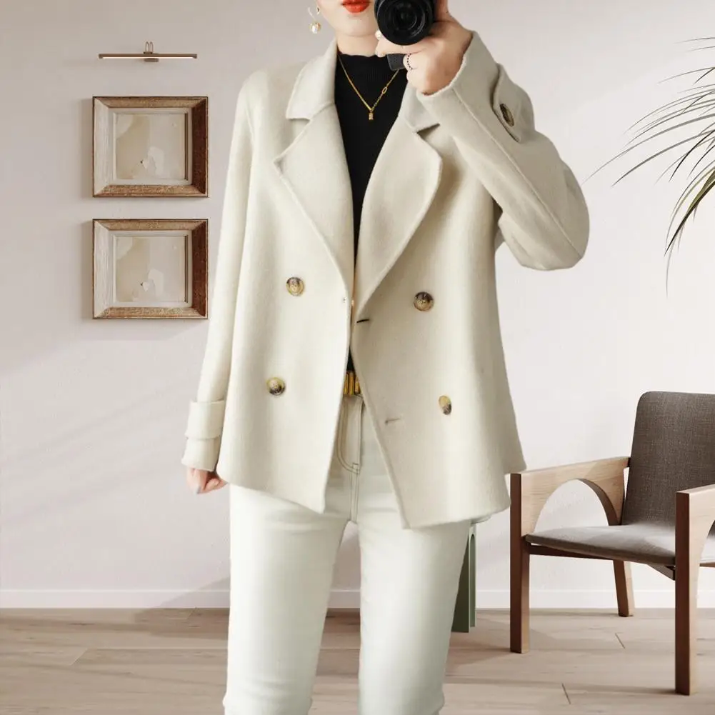Women Long-sleeved Jacket Elegant Double-breasted Woolen Coat for Women Warm Stylish Fall Winter Jacket Formal Business for Ol
Women Long-sleeved Jacket Elegant Double-breasted Woolen Coat for Women Warm Stylish Fall Winter Jacket Formal Business for Ol