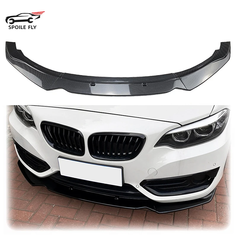 

For BMW 2 Series F22 F23 220i 218i 228i 225d 220d 218d 2014-2021 Front Bumper Lip Spoiler Glossy Black Or Carbon Fiber Look