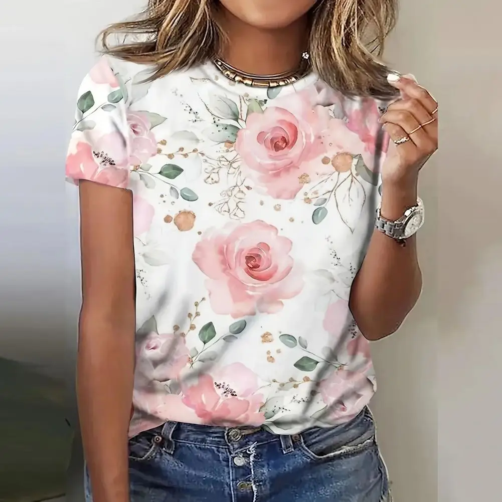 Women Summer T-shirt O-neck Short Sleeve Tunic Tops Floral Print Tunic Blouse Loose Fit Casual Tops Streetwear
Women Summer T-shirt O-neck Short Sleeve Tunic Tops Floral Print Tunic Blouse Loose Fit Casual Tops Streetwear