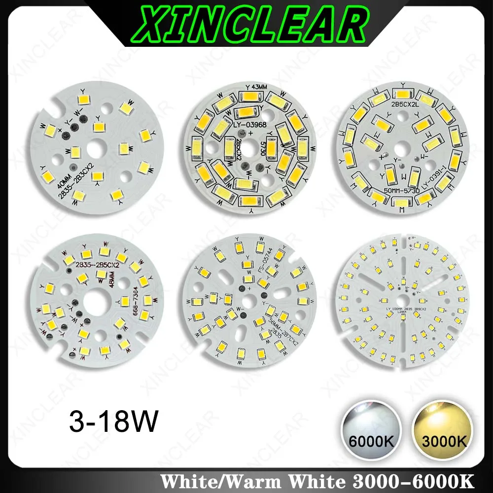 

10pcs SMD5730 2835 Two Colors Light Board 3W 5W 7W 9W 12W 15W 18W Lamp Panel PCB With LED For DIY LED Bulb Light Ceiling Lamp