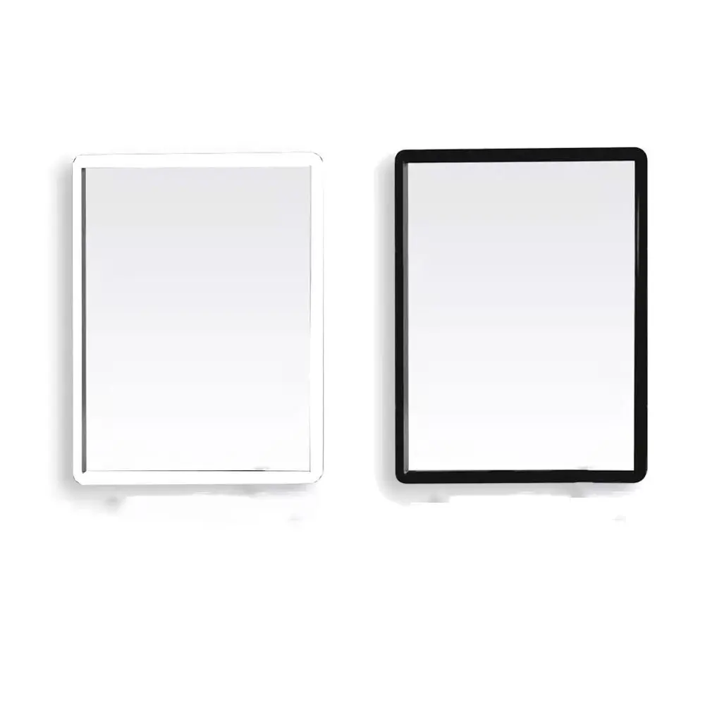 

Rectangle Wall Hanging Mirror Wall-Mounted Metal Framed Makeup Mirrors Rounded Corner Black White Vanity Mirrors Living Room