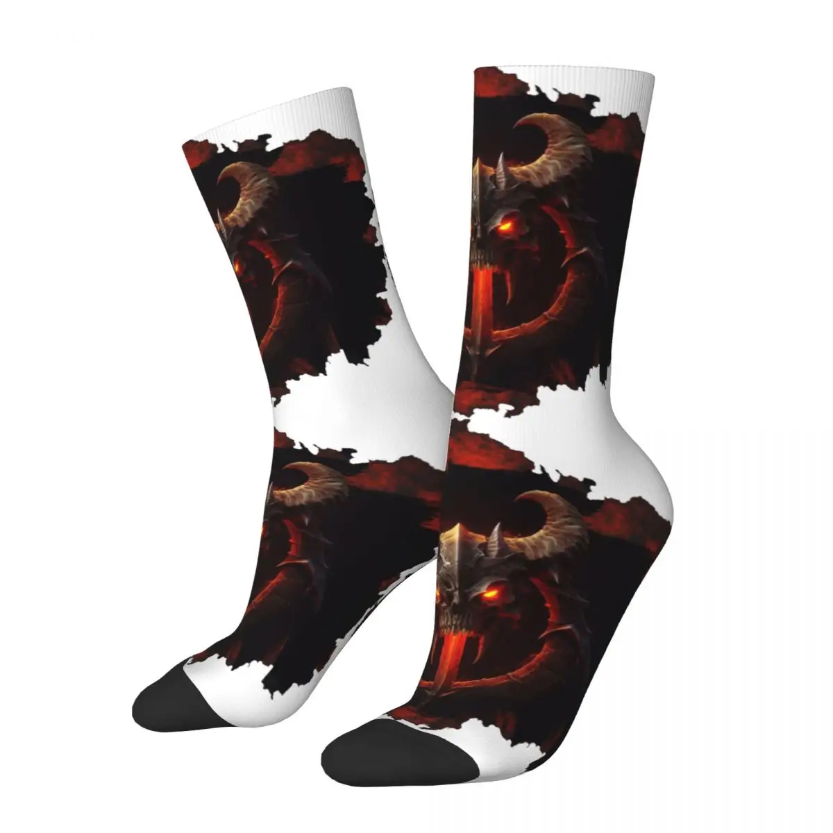 

Забавные сумасшедшие носки для мужчин меч в стиле хип-хоп винтажный D-Диабло качественные Компрессионные носки для мальчиков с принтом новинка подарок