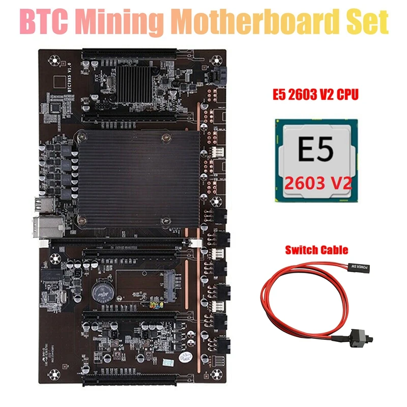 H61 BTCX79 Miner Motherboard With E5 2603 V2 CPU+Switch Cable LGA 2011 DDR3 Support 3060 3070 3080 GPU For BTC Mining
H61 BTCX79 Miner Motherboard With E5 2603 V2 CPU+Switch Cable LGA 2011 DDR3 Support 3060 3070 3080 GPU For BTC Mining