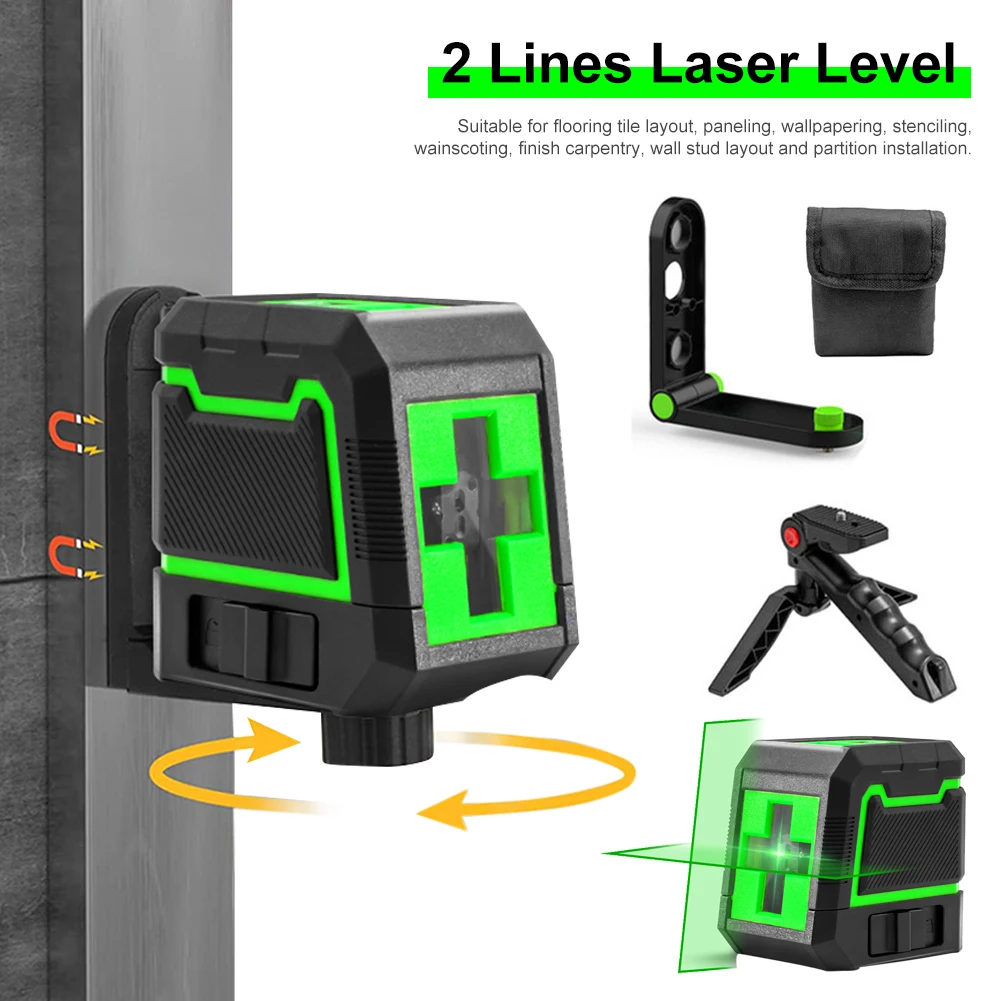 2 Lines Laser Level Self-Leveling Beam Cross Line Leveling Tool Vertical Horizontal Lazer Levels For Floor Tile Layout Paneling
2 Lines Laser Level Self-Leveling Beam Cross Line Leveling Tool Vertical Horizontal Lazer Levels For Floor Tile Layout Paneling