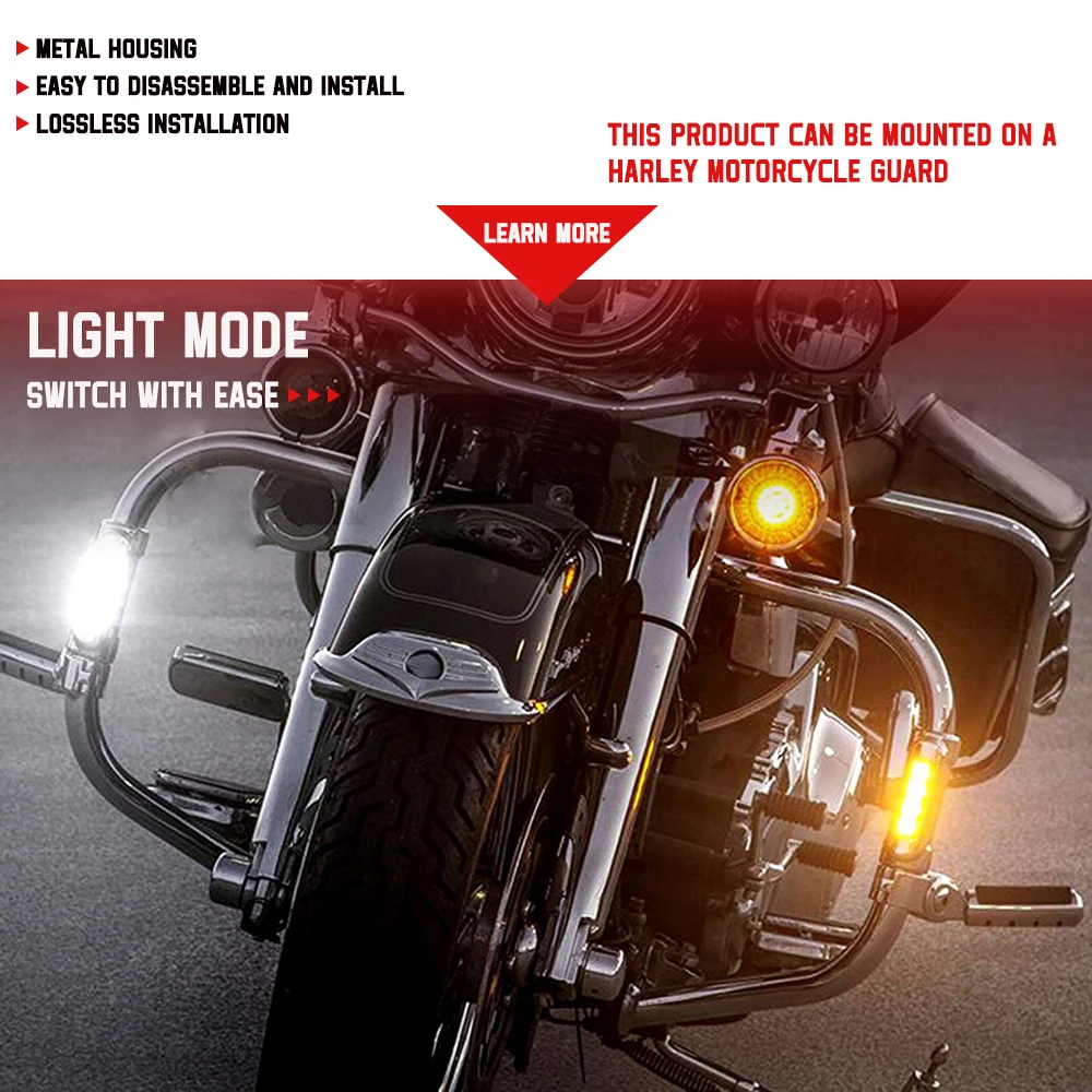 Motorcycle Highway Bar Switchback Turn Signal Light White Amber LED For Crash Bars for Harley Touring Models For victory
Motorcycle Highway Bar Switchback Turn Signal Light White Amber LED For Crash Bars for Harley Touring Models For victory
