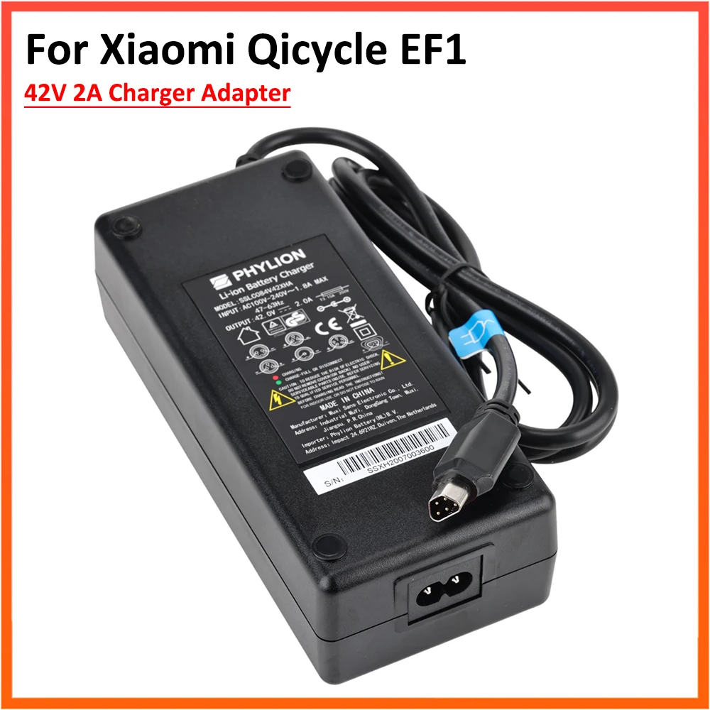 

42V 2A Charger Adapter for Xiaomi Mijia Qicycle EF1 Smart Electric Bicycle E-Bike Foldable Battery Power Charger Parts