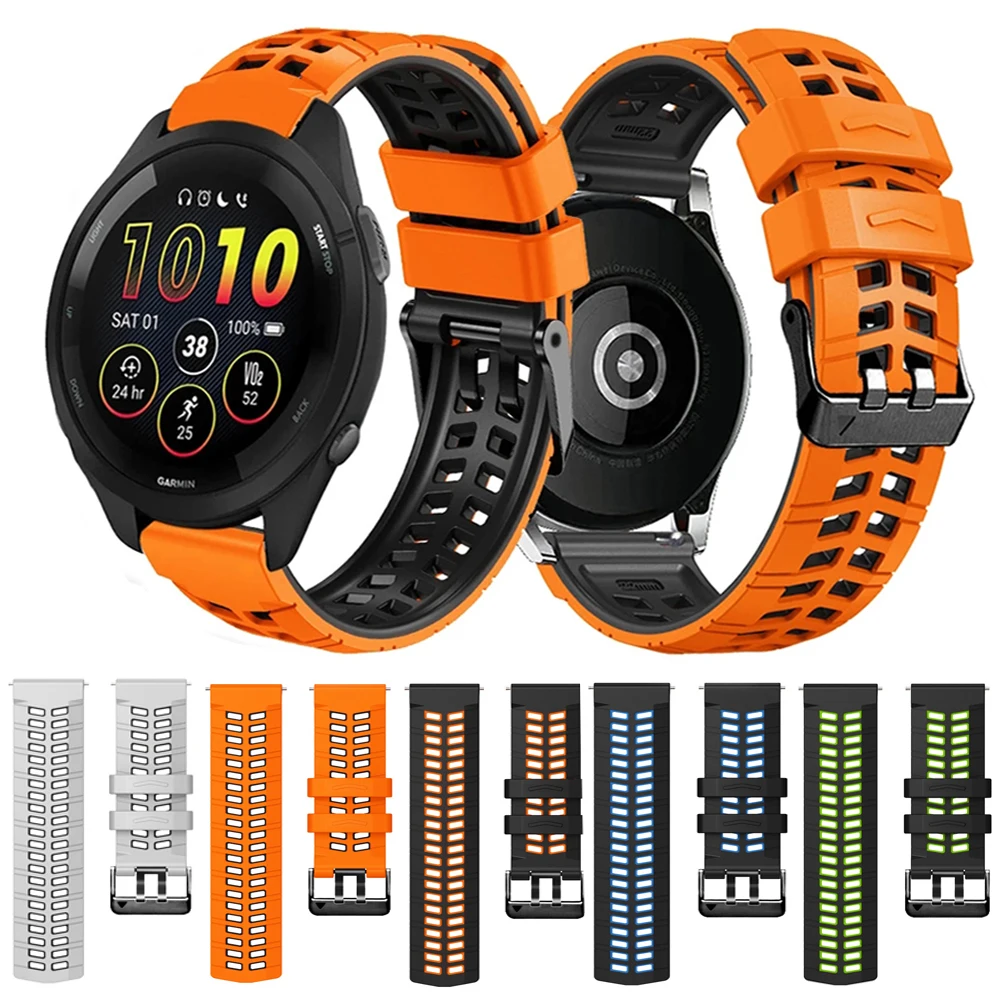 

Sports Silicone Strap 22mm For Garmin Forerunner 265 255 Music Bracelets Watchbands For Garmin Vivoactive 4 Venu2 45mm Wristband