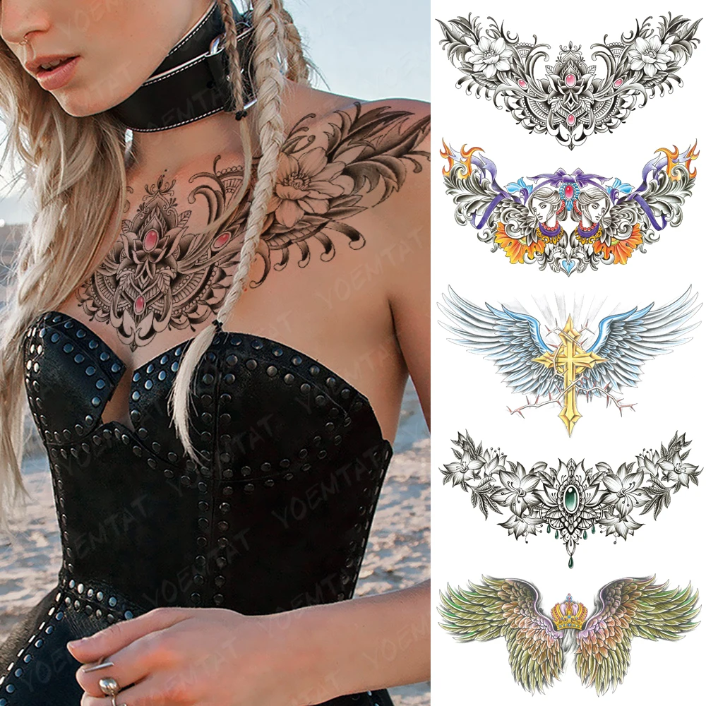 Colorful Henna Flower Large Chest Tattoo For Women Sexy Waterproof Temporary Tatoo Sticker Waist Art Designs Men Fake Tattoos
Colorful Henna Flower Large Chest Tattoo For Women Sexy Waterproof Temporary Tatoo Sticker Waist Art Designs Men Fake Tattoos