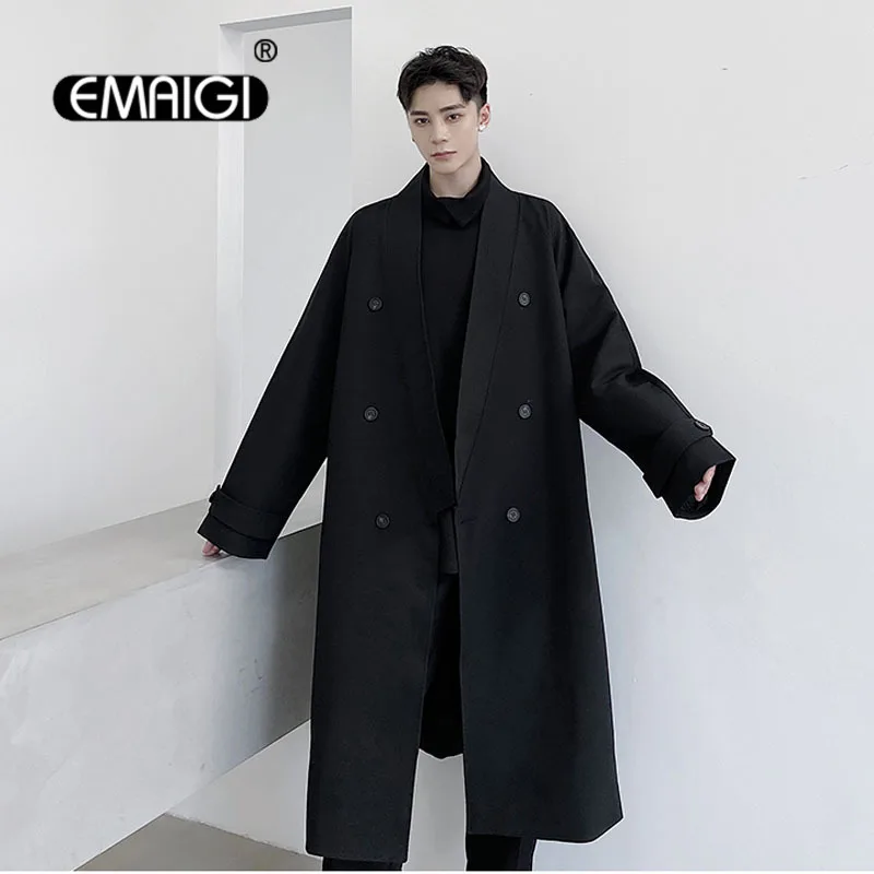 Coat Men Double Breasted Loose Casual Black Windbreaker Jacket Trenchcoat Korean Streetwear Fashion Casual Vintage Trench Coat
Coat Men Double Breasted Loose Casual Black Windbreaker Jacket Trenchcoat Korean Streetwear Fashion Casual Vintage Trench Coat
