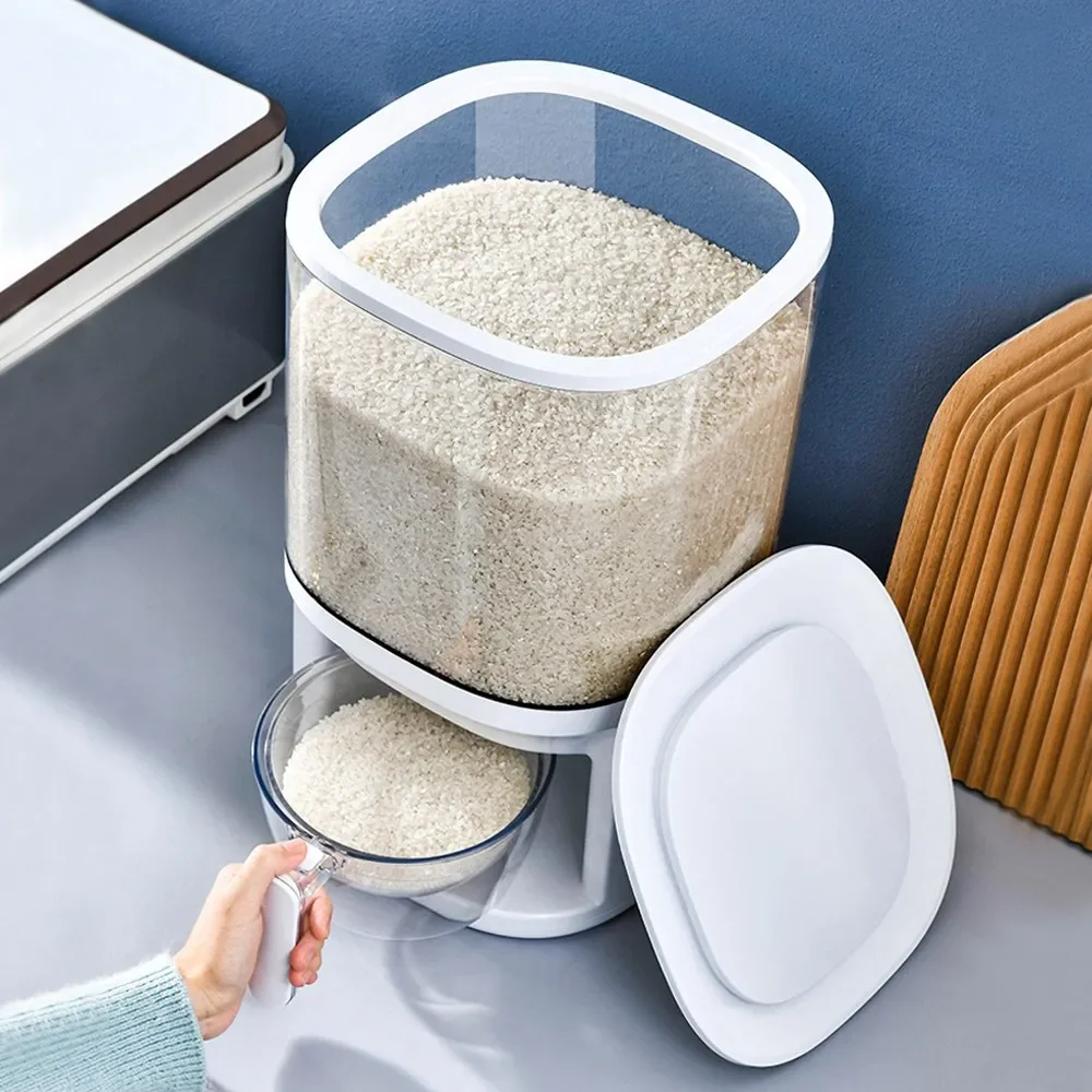 

10KG Insect-Proof Moisture-Proof Sealed Household Rice Pot Cereal Dispenser Bucket Large Capacity Rice Storage Box Rice Bucket