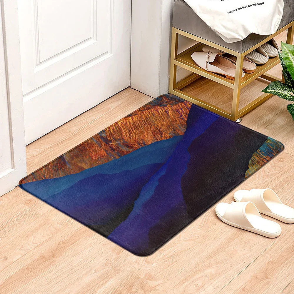 

Dark blue marble Carpet Entrance Doormat Bath Floor Rugs Absorbent Mat Anti-slip Kitchen Rug for Home Decorative Foot mat