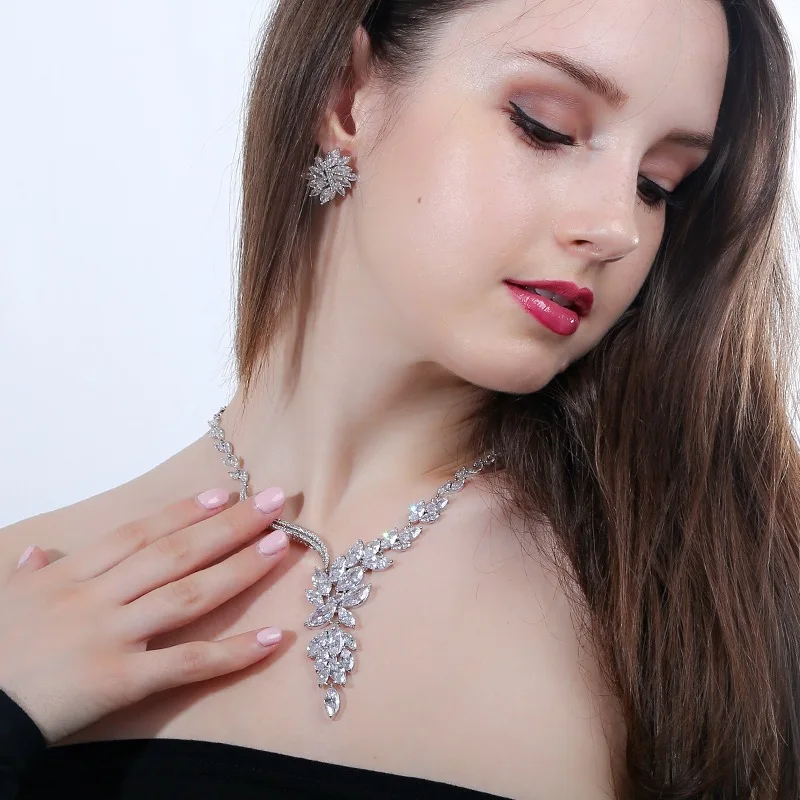 Fashion Zircon Crystal Rhinestone Bib Necklace Earrings Jewelry Set For Women Wedding Bridal Engagement Fine Jewelry Accessories
Fashion Zircon Crystal Rhinestone Bib Necklace Earrings Jewelry Set For Women Wedding Bridal Engagement Fine Jewelry Accessories