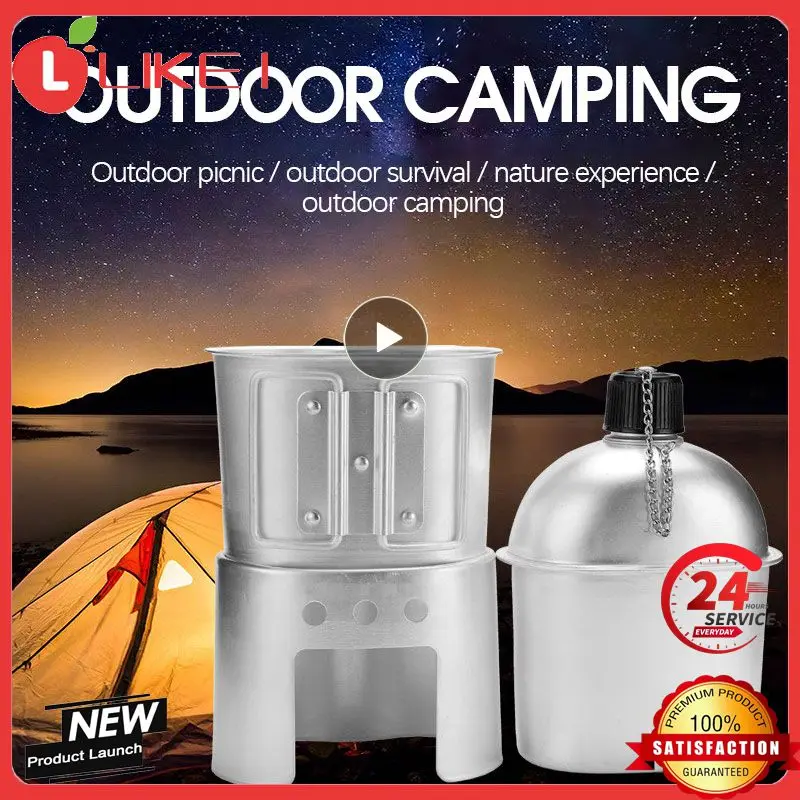 Outdoor Canteen Cookware Set Canteen Cup Portable Water Bottle with Grab Handle Cup for Outdoor Camping Hiking 
Outdoor Canteen Cookware Set Canteen Cup Portable Water Bottle with Grab Handle Cup for Outdoor Camping Hiking