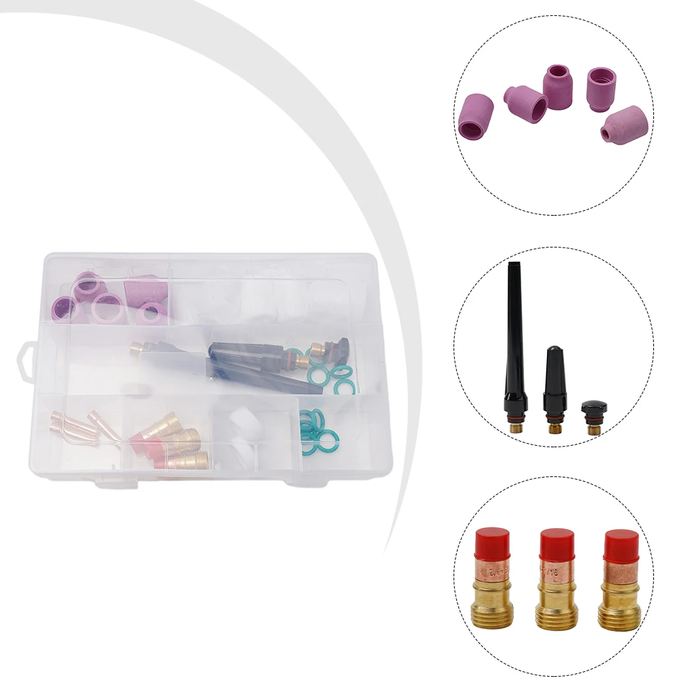 31pcs Stubby Gas Lens #12 Tumbler Kit For WP-17/18/26 TIG Torches TIG Welding Tools Glass Cup Kit TIG Welding Accessories
31pcs Stubby Gas Lens #12 Tumbler Kit For WP-17/18/26 TIG Torches TIG Welding Tools Glass Cup Kit TIG Welding Accessories