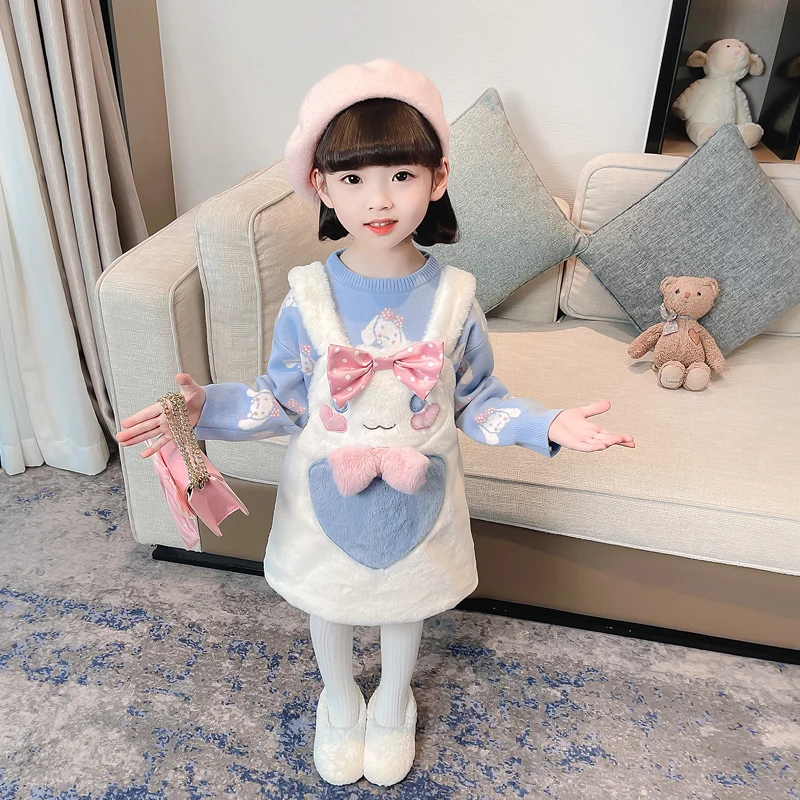 Sanrio Kawaii Cinnamoroll Kids Dress Comfortable Plush Flannel 2Pcs Loose Sweater Baby Children Cloth Children Ins Birthday Gift
Sanrio Kawaii Cinnamoroll Kids Dress Comfortable Plush Flannel 2Pcs Loose Sweater Baby Children Cloth Children Ins Birthday Gift