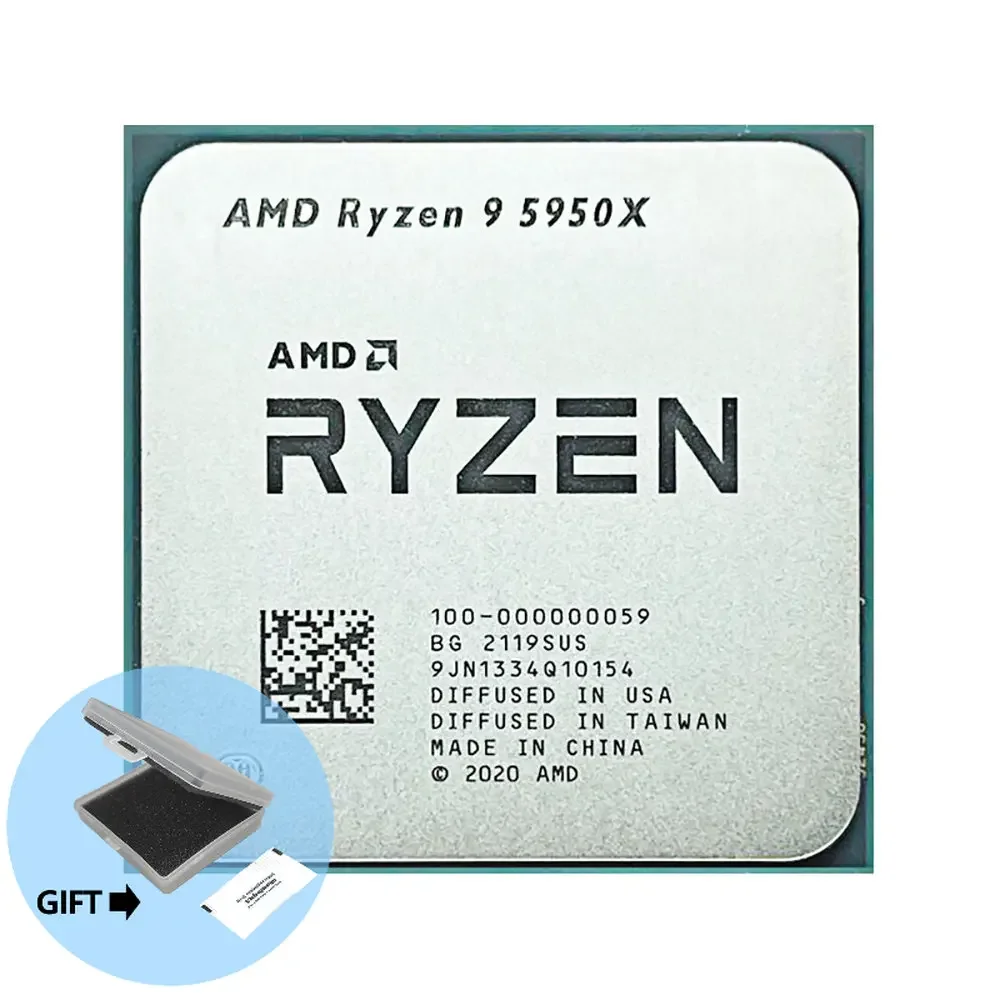 

Процессор AMD Ryzen 9 5950X NEW R9 5950X 3,4 ГГц 16 ядер 32 потока ЦП процессор 7NM L3 = 64M 100-000000059 разъем AM4
