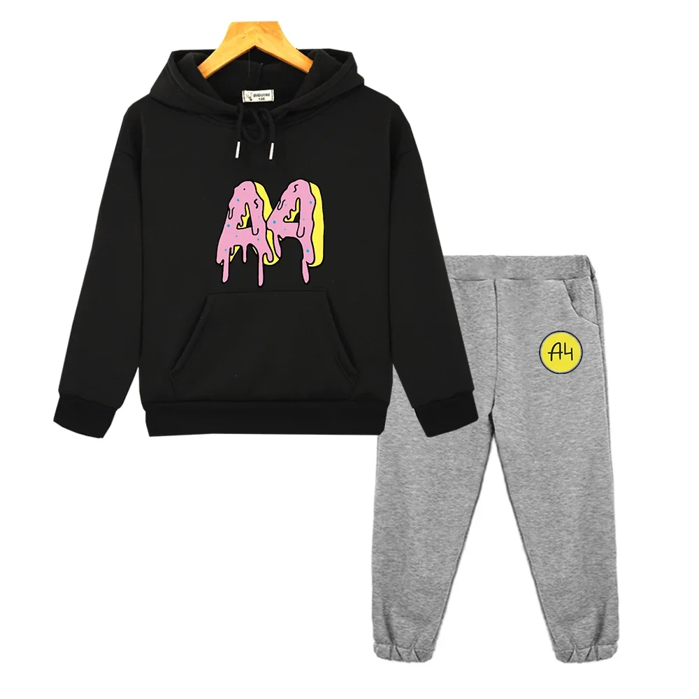 

Kids Sets Tops+pants Children's A4 Donuts Hoodie Clothes Child Boy Clothing а4 мерч для детей Sweatshirts Casual 2pcs Suit Girl