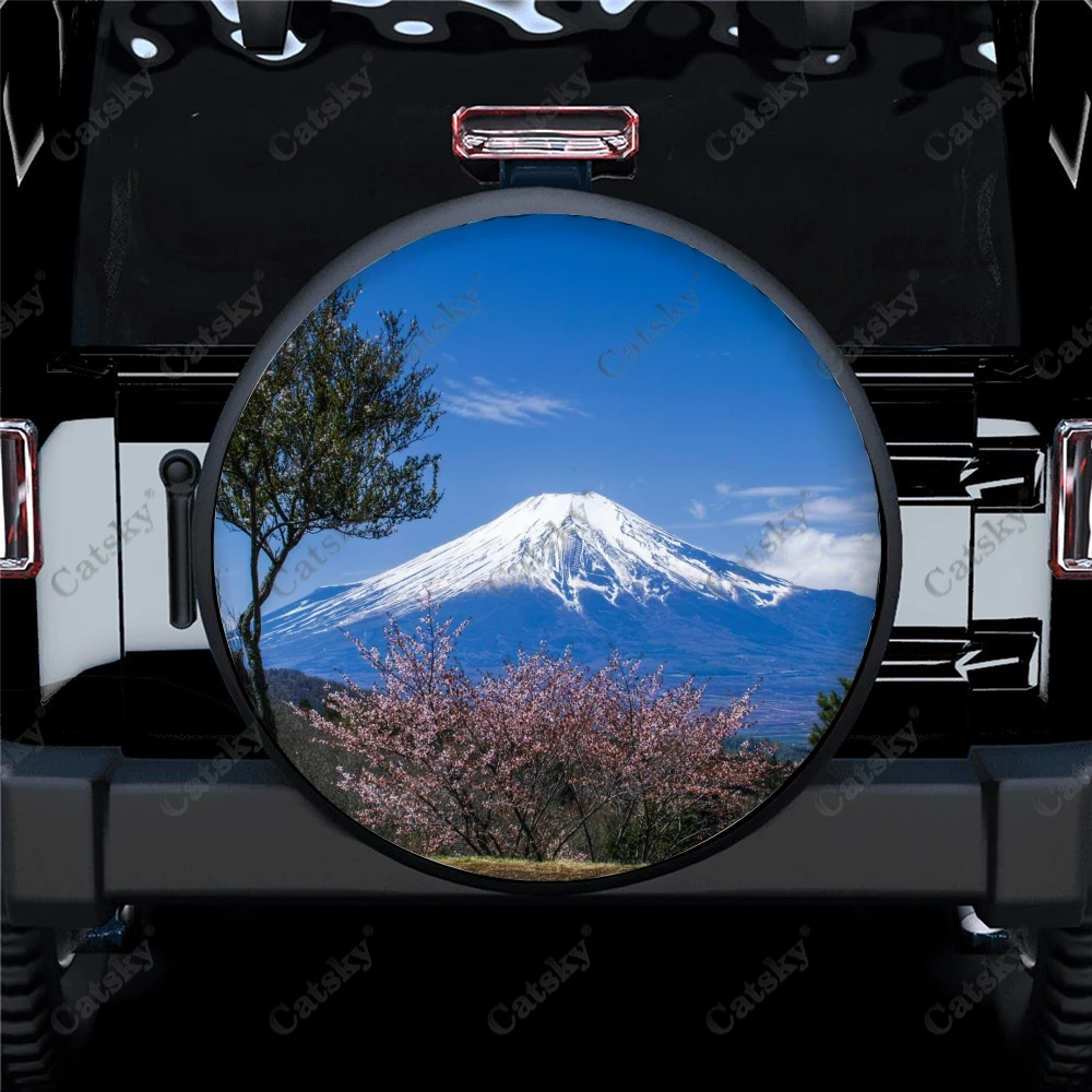 

Custom Fuji Mountain Car Accessories Spare Tire Cover Waterproof Tire Wheel Decoration Protect for Truck SUV Trailer 14-17inch