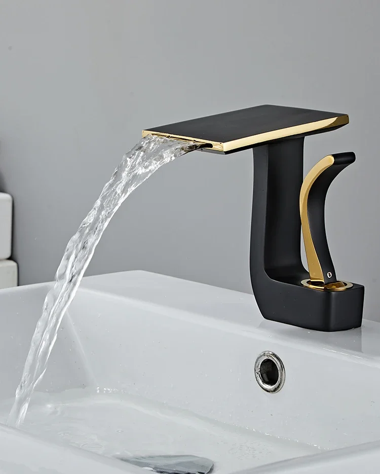 Creative Waterfall Washbasin Faucet Hot and Cold Bathroom Copper Bathroom Cabinet Basin Sink Faucet White Black Gold
Creative Waterfall Washbasin Faucet Hot and Cold Bathroom Copper Bathroom Cabinet Basin Sink Faucet White Black Gold