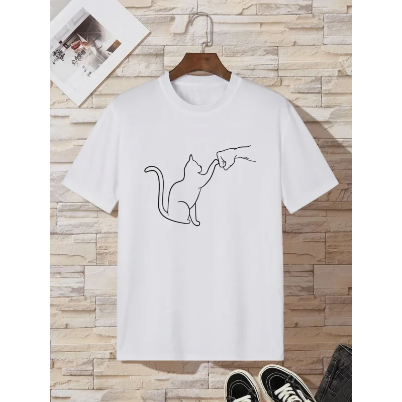 Cat print T-shirt for women's casual crew neck short-sleeve fashion summer T-shirts tops, regular and oversize tees
Cat print T-shirt for women's casual crew neck short-sleeve fashion summer T-shirts tops, regular and oversize tees