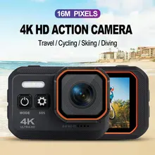 

Mini 4K Ultra HD Sports Camera Waterproof 4 K 30FPS Wifi Cam 2.0" LCD 16MP 1050MAH Submersible Aquatic Action Camera For Helmet