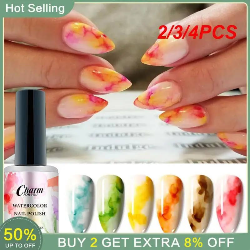 

2/3/4PCS Soak Off Easy To Apply Beautiful Watercolor Ink Gradient Nail Gel Polish Uv Gel Polish Highly Sought-after