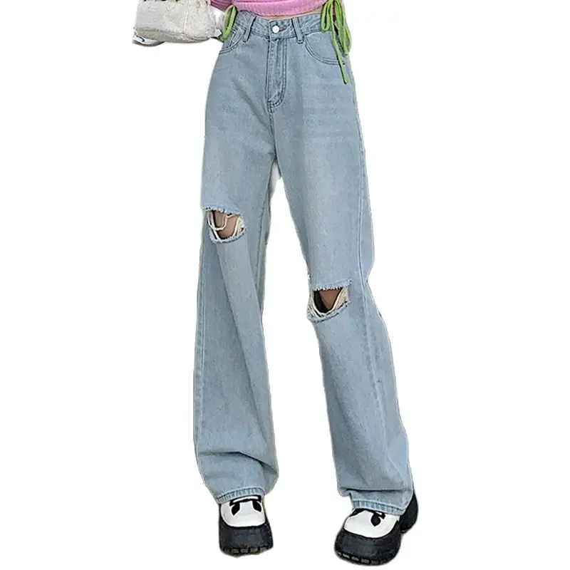 2022 Women's Pants New Pattern Jeans Summer Straight Cylinder Easy Hole High Waist Show Thinness Free Shipping
2022 Women's Pants New Pattern Jeans Summer Straight Cylinder Easy Hole High Waist Show Thinness Free Shipping