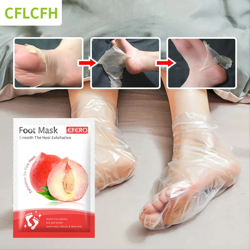 

Exfoliating Foot Mask Anti Drying Cracking Heel Peeling Dead Skin Remover Feet Moisturizing Spa Pedicure Socks Honey Peach Mask
