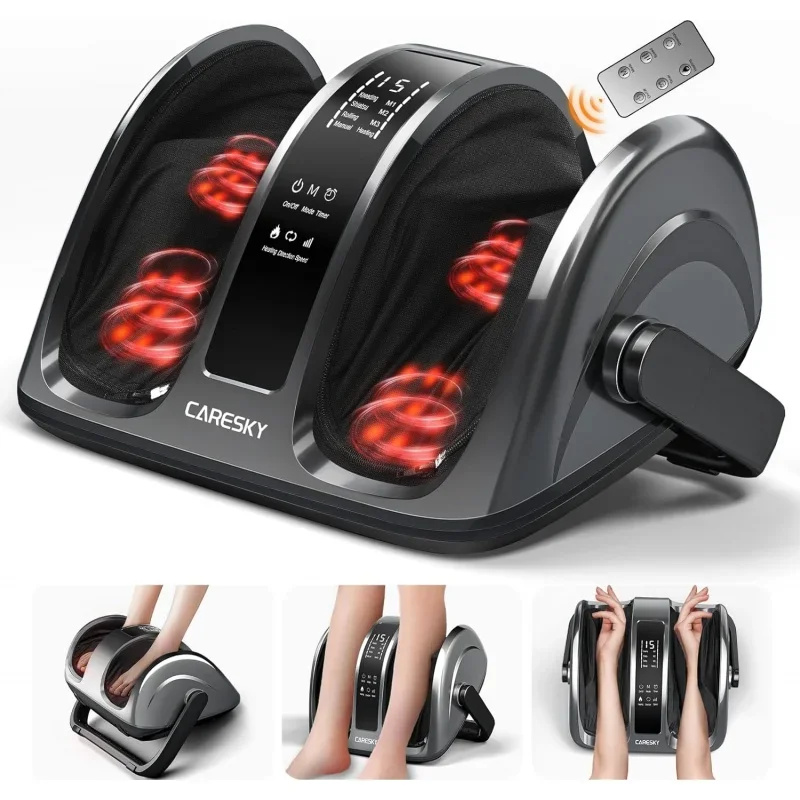 

Shiatsu Foot Massager Machine with Heat & Remote, Upgraded 3-Heating for Circulation and Pain Relief, 7-in-1 Deep Kneading R