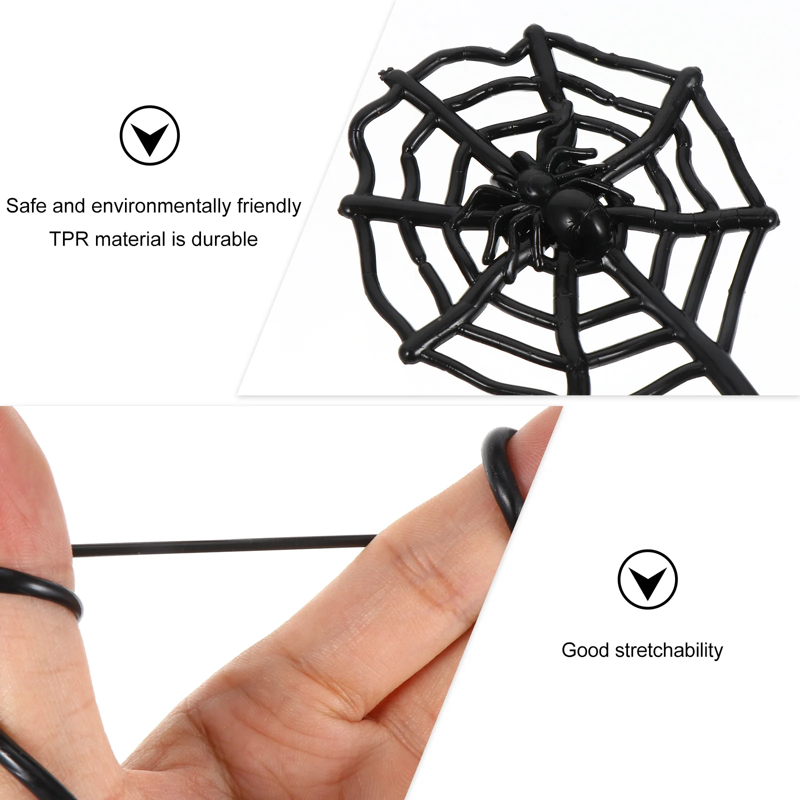 

20 Pcs Viscous Spider Web Halloween Prank Toys Kids Presents Telescopic Playthings Festival Gifts for Tpr Child