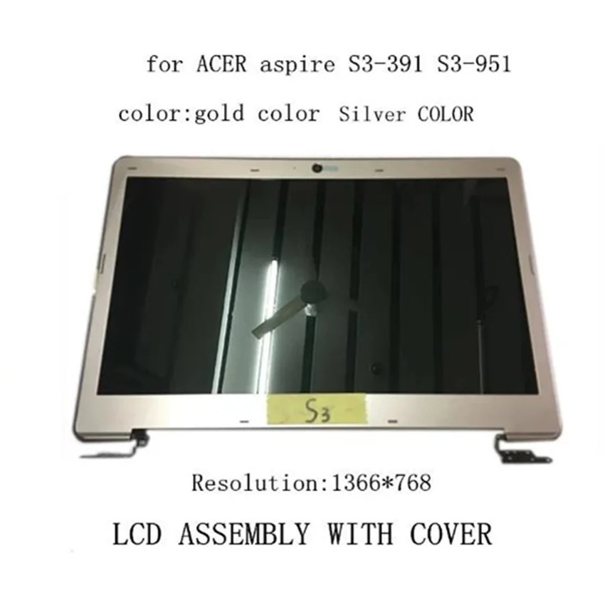 

13.3" LCD Screen Full Assembly for ACER aspire S3-391 S3-951 s3-371 MS2346 2464g B133XTF01.1 B133XW03 V3 1366X768 HD