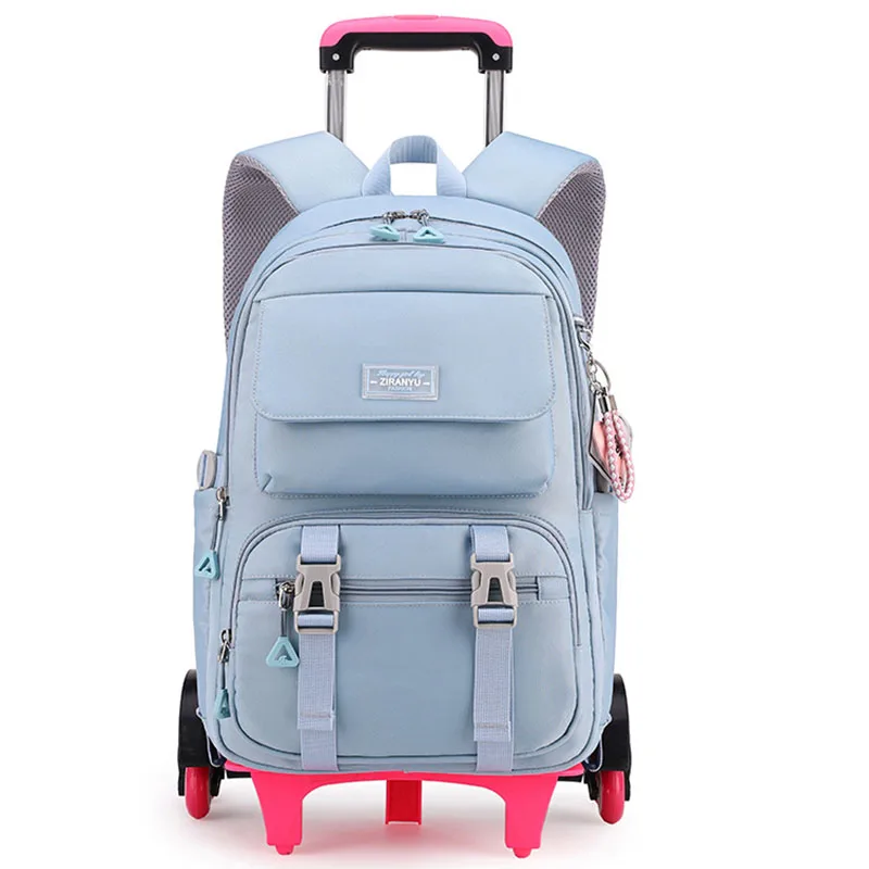 

New School Bags for Girls Trolley Bolsa Infantil Menina Rolling Sac A Dos Enfant Fille Nylon Mochilas Infantiles Schoolbag Zaino