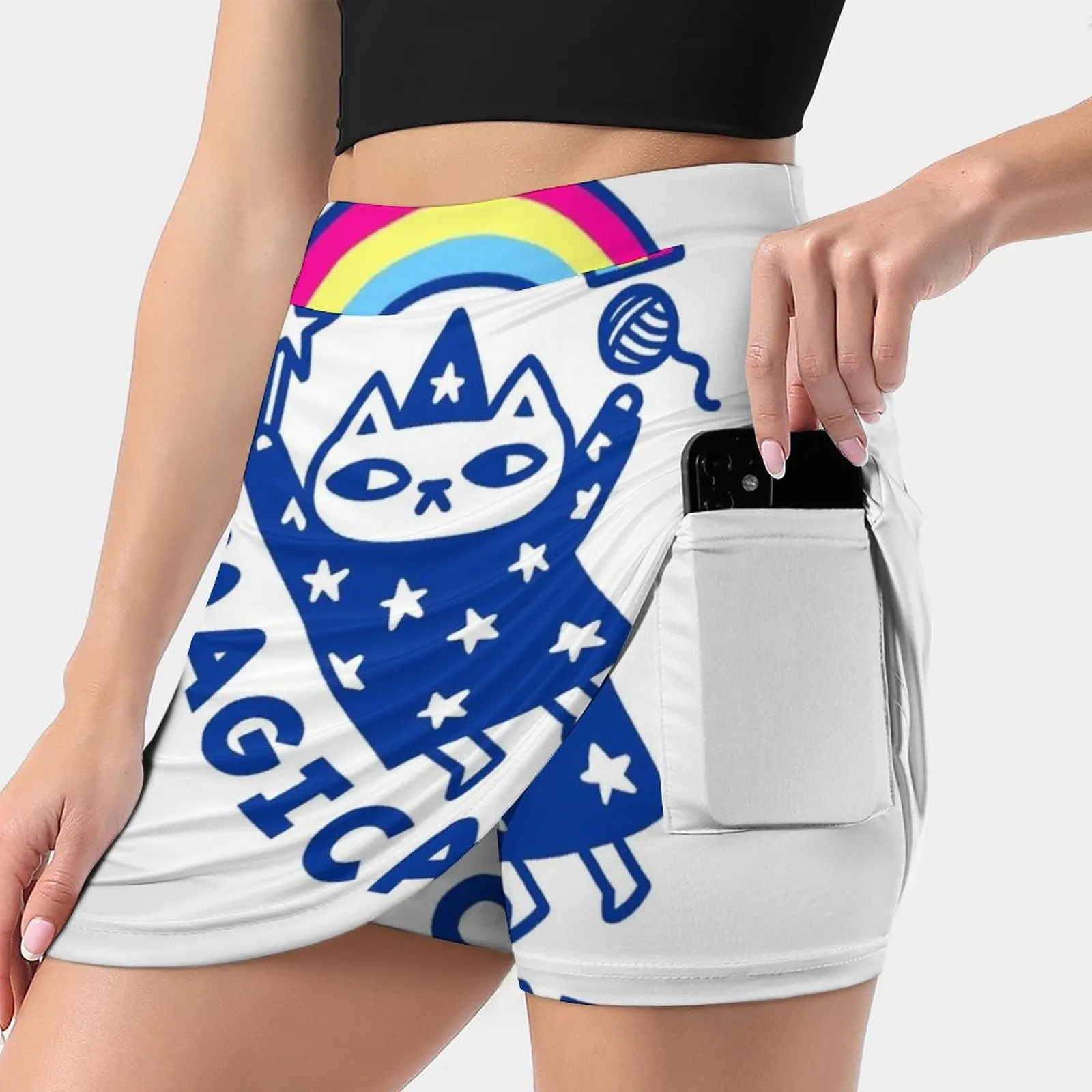 

Magicat Women's skirt Y2K Summer Clothes 2022 Kpop Style Trouser Skirt With Pocket Cat Cats Kitten Kittens Wizard Magic Magicat