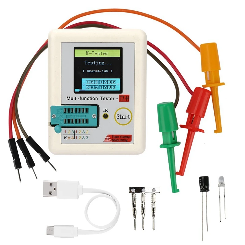 TC-T7-H Transistor Tester Diode Transistor Capacitor MOS/PNP/NPN LCR MOSFET TFT LCD Screen Tester Multime 1 Set
TC-T7-H Transistor Tester Diode Transistor Capacitor MOS/PNP/NPN LCR MOSFET TFT LCD Screen Tester Multime 1 Set