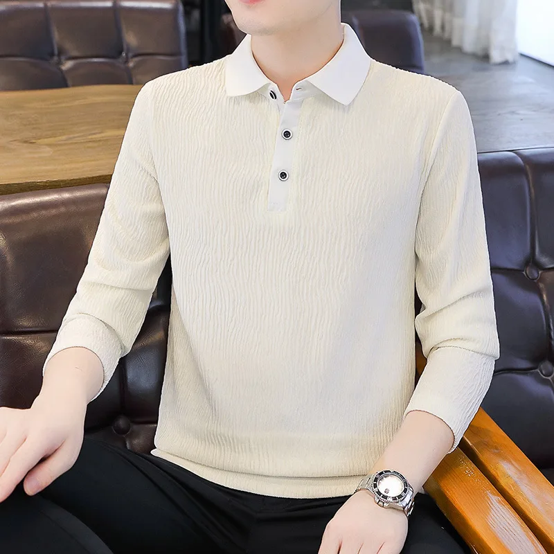 Mens Long Sleeve Polo Shirt Casual T-shirt Spring Autumn Loose Polo Collar Mens Wear Plus Size Crumpled Pleated Shirts 3xl 4xl
Mens Long Sleeve Polo Shirt Casual T-shirt Spring Autumn Loose Polo Collar Mens Wear Plus Size Crumpled Pleated Shirts 3xl 4xl